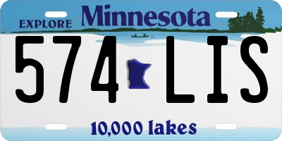 MN license plate 574LIS