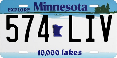 MN license plate 574LIV