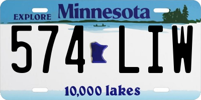 MN license plate 574LIW