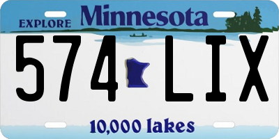MN license plate 574LIX