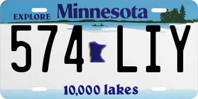 MN license plate 574LIY