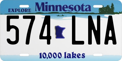 MN license plate 574LNA