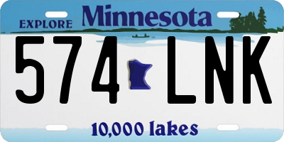 MN license plate 574LNK