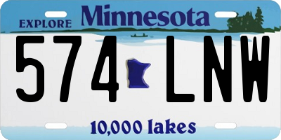 MN license plate 574LNW