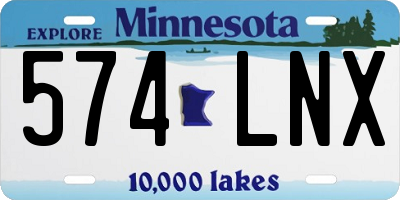 MN license plate 574LNX