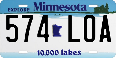 MN license plate 574LOA