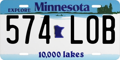 MN license plate 574LOB