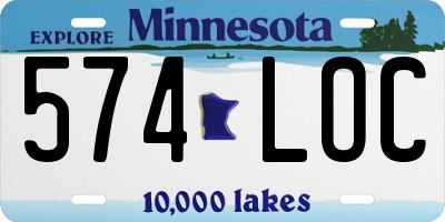 MN license plate 574LOC