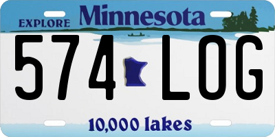 MN license plate 574LOG