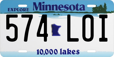 MN license plate 574LOI