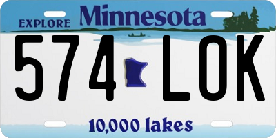 MN license plate 574LOK
