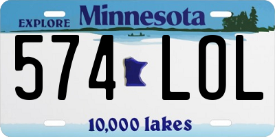 MN license plate 574LOL