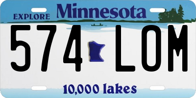 MN license plate 574LOM