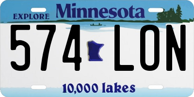 MN license plate 574LON