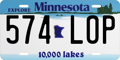 MN license plate 574LOP