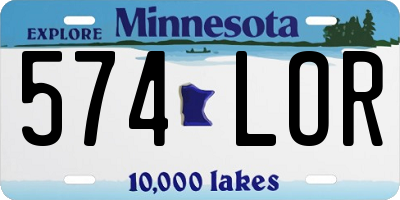 MN license plate 574LOR