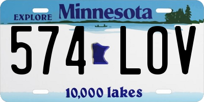 MN license plate 574LOV