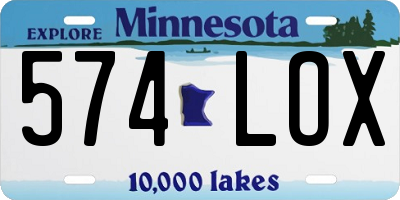 MN license plate 574LOX