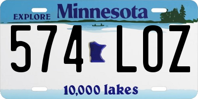 MN license plate 574LOZ