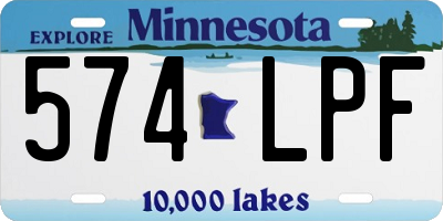 MN license plate 574LPF
