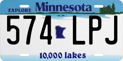 MN license plate 574LPJ