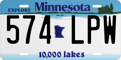 MN license plate 574LPW