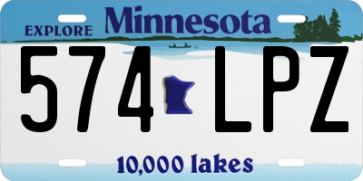 MN license plate 574LPZ