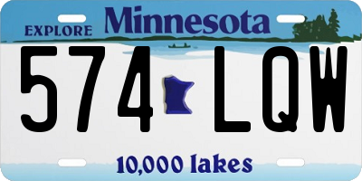 MN license plate 574LQW