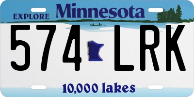 MN license plate 574LRK