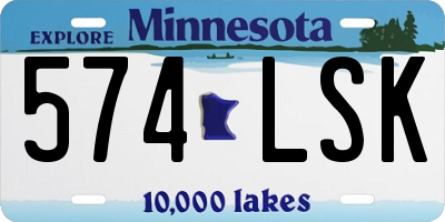 MN license plate 574LSK