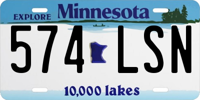 MN license plate 574LSN
