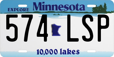 MN license plate 574LSP
