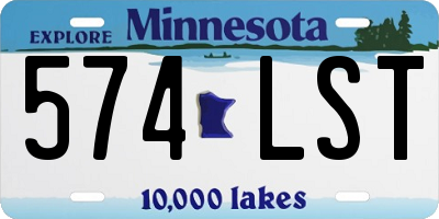 MN license plate 574LST