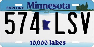 MN license plate 574LSV