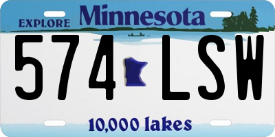 MN license plate 574LSW