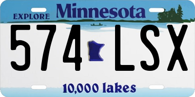 MN license plate 574LSX