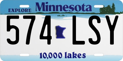 MN license plate 574LSY
