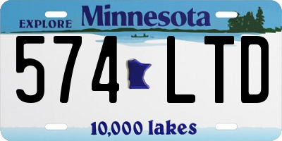 MN license plate 574LTD