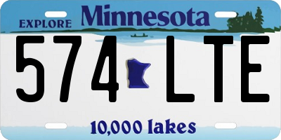 MN license plate 574LTE