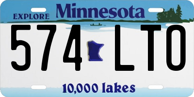 MN license plate 574LTO