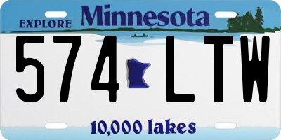 MN license plate 574LTW