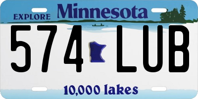 MN license plate 574LUB