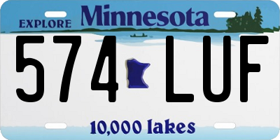 MN license plate 574LUF