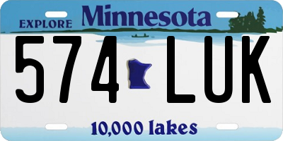 MN license plate 574LUK