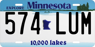 MN license plate 574LUM