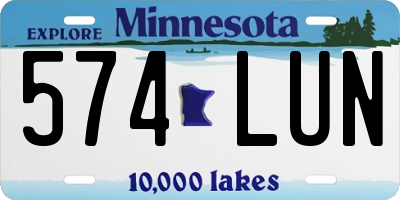 MN license plate 574LUN