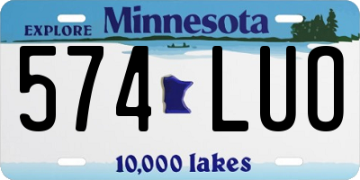 MN license plate 574LUO