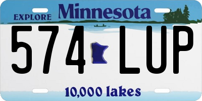 MN license plate 574LUP