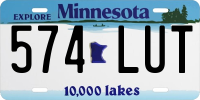 MN license plate 574LUT