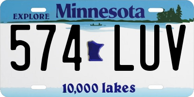 MN license plate 574LUV